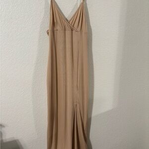 Elegant Tan Sleeveless Dress